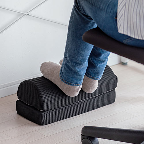 メッシュクッション フットレスト 低反発 足置き台