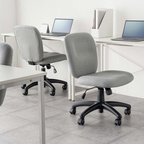オフィスチェア 布張り ロッキング機能 キャスター付き グレー