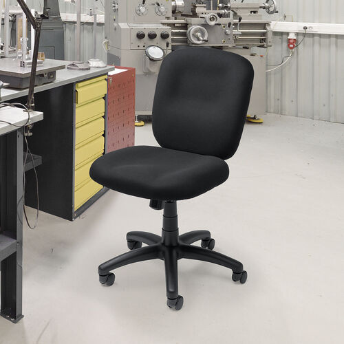 防汚 防傷 オフィスチェア 布張り キャスター付き ブラック