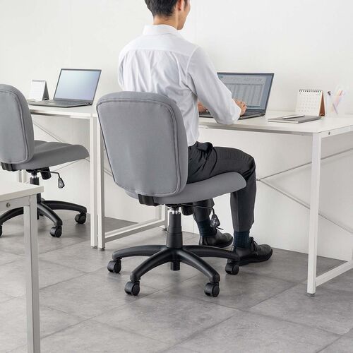 防汚 防傷 オフィスチェア 布張り ロッキング機能 キャスター付き グレー