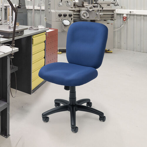 防汚 防傷 オフィスチェア 布張り ロッキング機能 キャスター付き ネイビー