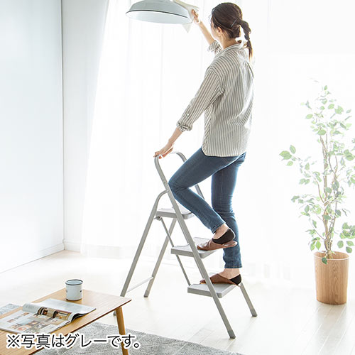 踏み台 折りたたみ式 3段 ステップ台 クリームベージュ