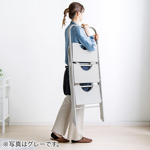 踏み台 折りたたみ式 3段 ステップ台 クリームベージュ