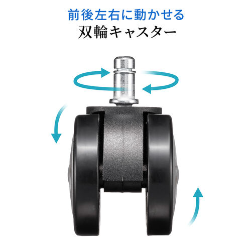 【在庫限り】ゲーミングチェア 交換用キャスタ 大型 硬質ウレタン 双輪キャスター 5個入りグレー