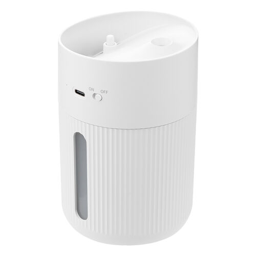 卓上加湿器 USB充電式 超音波式 上部給水 400ml タイマー付き ホワイト
