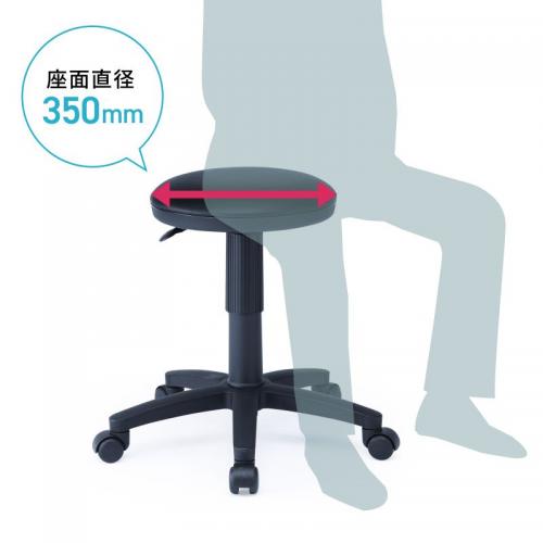 抗菌チェア 医療機関向け 耐アルコールレザー スツール キャスター付き ブラック SNC-RD5VBK