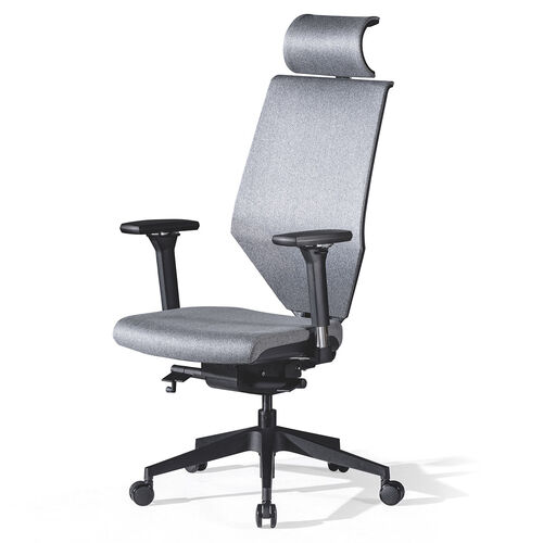 【12/26 16時まで特価】【在庫限り】ファブリックチェア 前傾機能つき ハイバック 4Dアームレスト ヘッドレスト ランバーサポート シンクロロッキング ウレタンキャスター