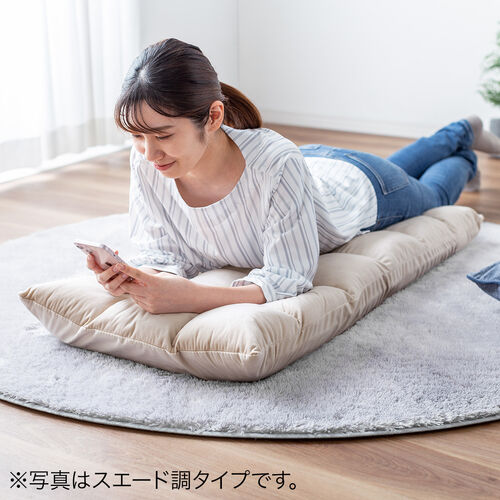 ふわふわ座椅子 ファブリック生地 42段階リクライニング 低反発ウレタンクッション グレー