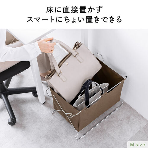 折りたたみ荷物入れ Mサイズ ブラウン スタッキング可能