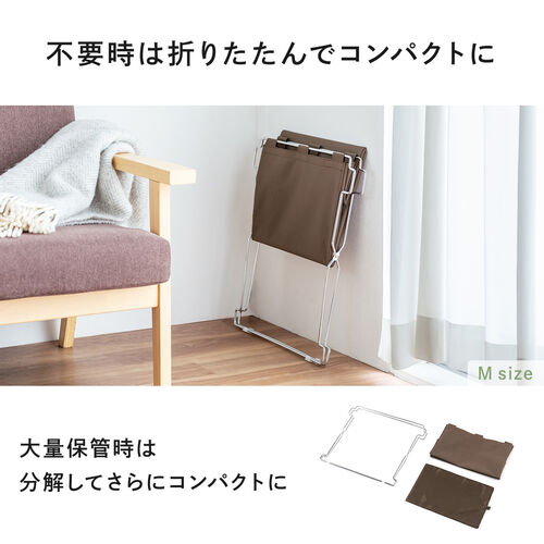 折りたたみ荷物入れ Lサイズ ブラウン スタッキング可能