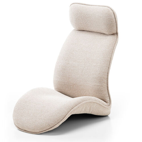 腰ラク座椅子 ヘッドレスト14段階 座面14段階 背もたれ6段階 角度調節 ウレタンクッション ベージュ