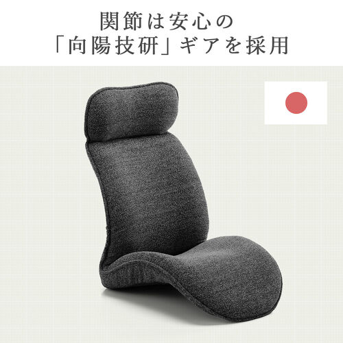 腰ラク座椅子 ヘッドレスト14段階 座面14段階 背もたれ6段階 角度調節 ウレタンクッション ベージュ