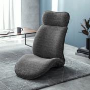 腰ラク座椅子 ヘッドレスト14段階 座面14段階 背もたれ6段階 角度調節 ウレタンクッション ブラック