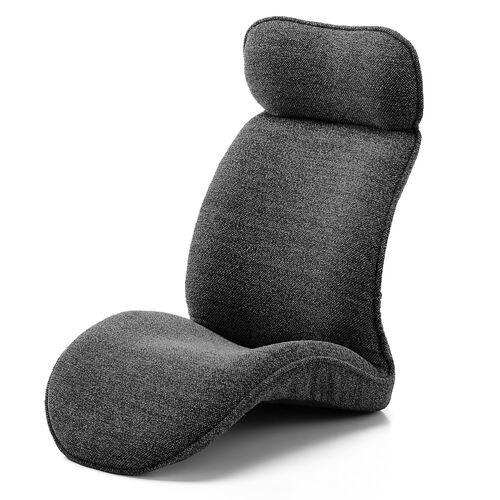 腰ラク座椅子 ヘッドレスト14段階 座面14段階 背もたれ6段階 角度調節 ウレタンクッション ブラック