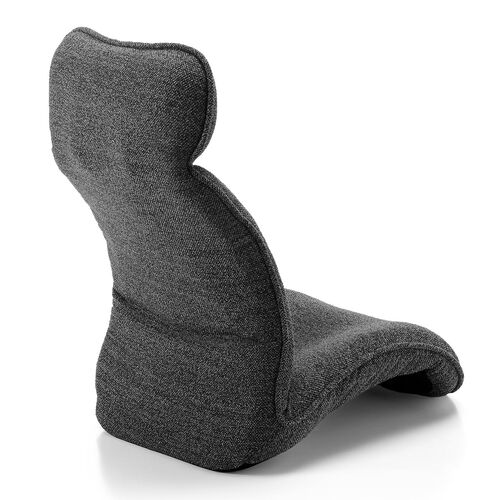 腰ラク座椅子 ヘッドレスト14段階 座面14段階 背もたれ6段階 角度調節 ウレタンクッション ブラック