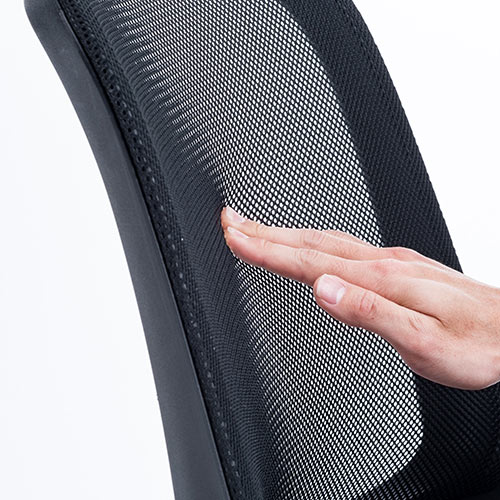 【在庫限り】メッシュチェア 跳ね上げ式アームレスト ミドルバック ブラック